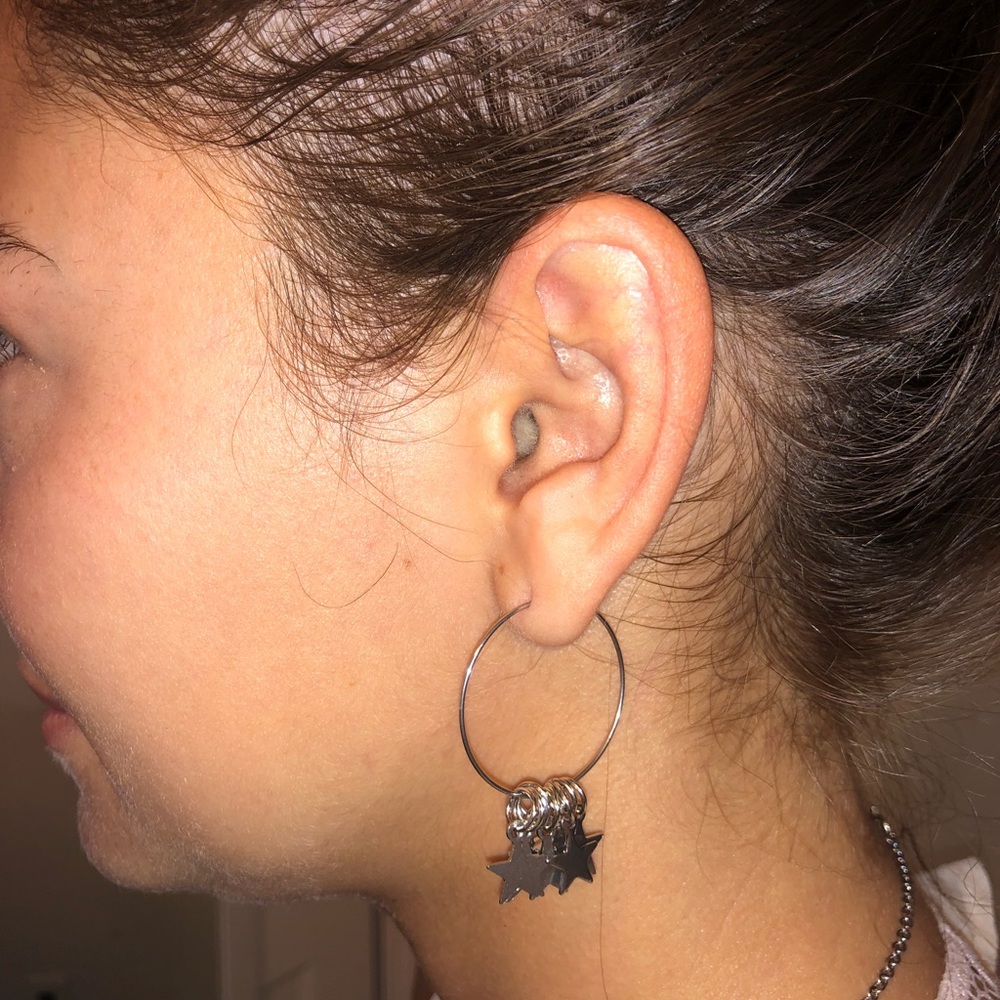 Star hoop earrings